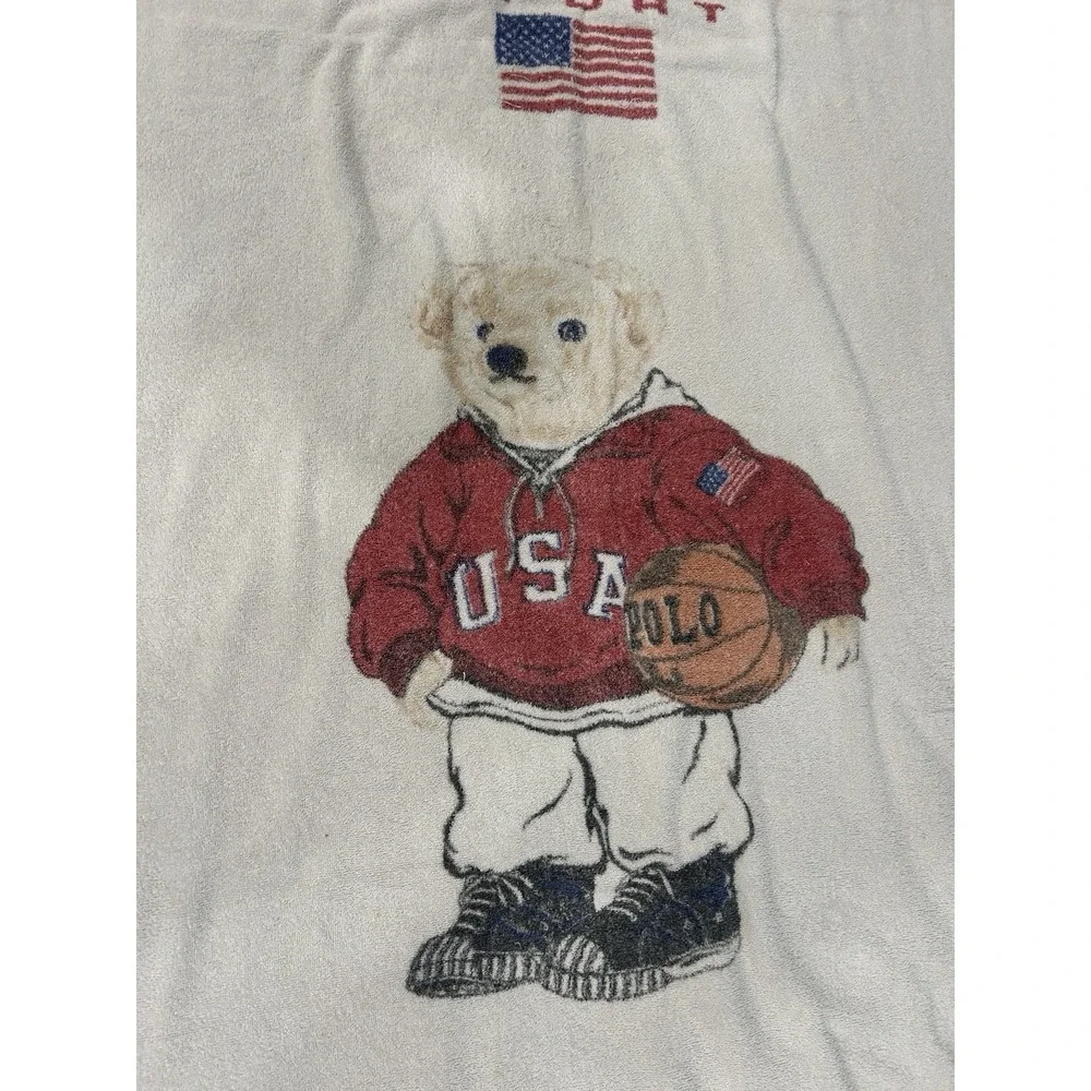 Ralph Lauren Sport Polo Bear Beach Towel Basketball USA Hoodie Vacation 66